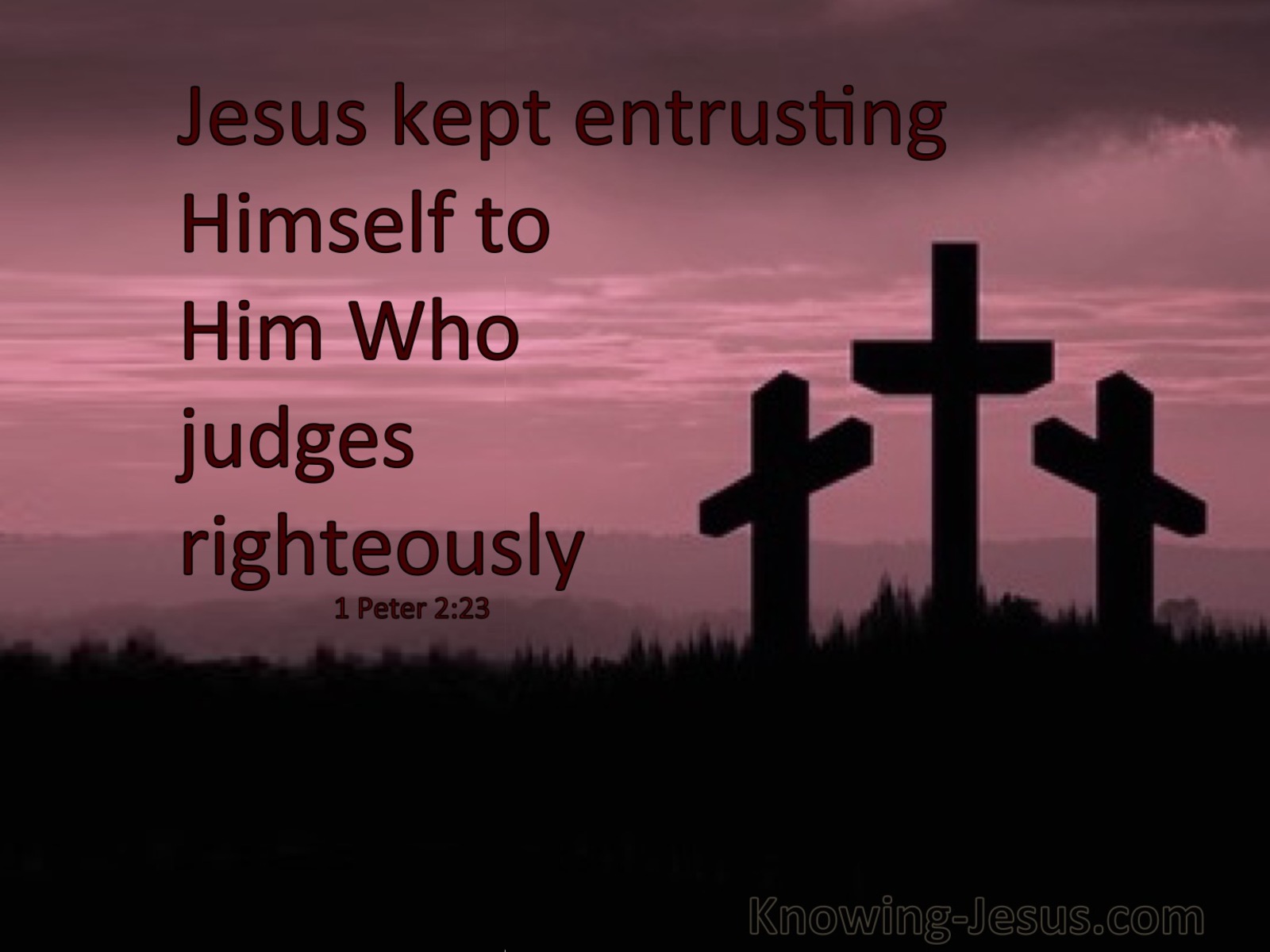 1 Peter 2:23 Entrusted To Him Who Judges Righteously (pink)